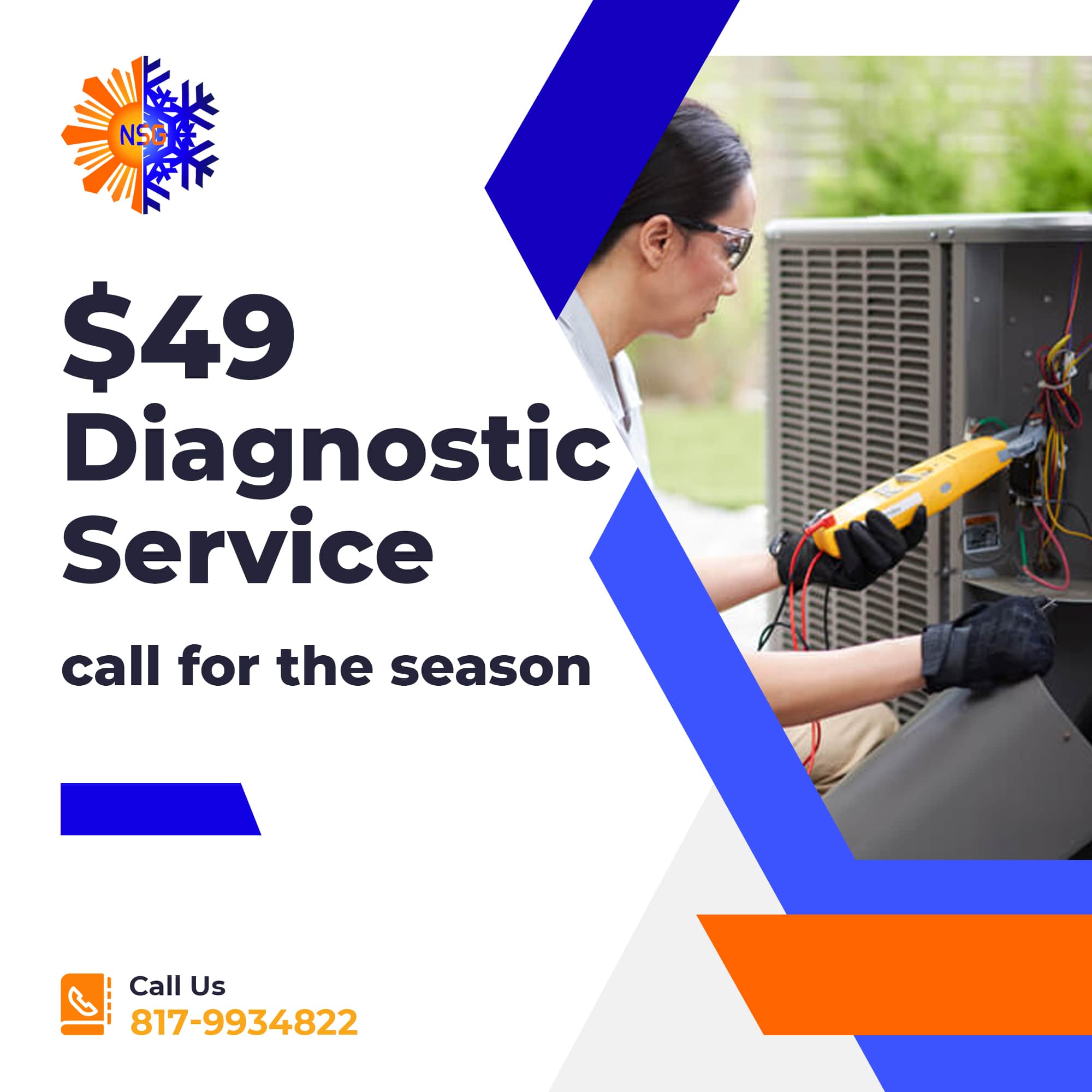 $49 Diagnostic Service call for the season